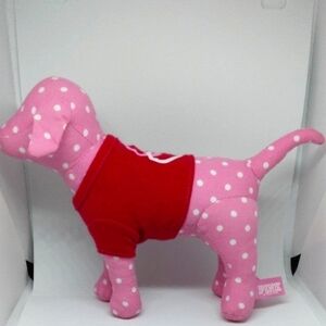 PINK by Victoria's Secret Pink Polka Dot Peace and Love Small Plush Dog